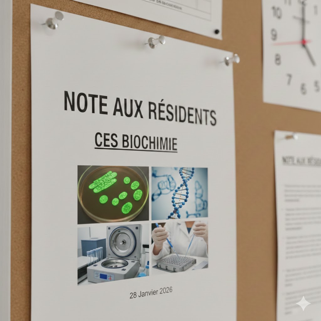 NOTE AUX RESIDENTS CES BIOCHEMIE 2025 2026 -  Examen oral session de rattrapage