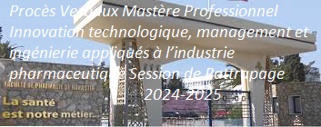 Note aux étudiants Mastère Professionnel Innovation technologique, management et ingénierie appliqués à l’industrie pharmaceutique